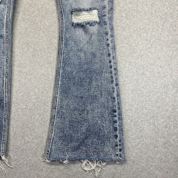 BKE Stella Slim Fit Low Rise Flare Jeans Women’s 28x32 Stone Wash Open Hem - Picture 4 of 16